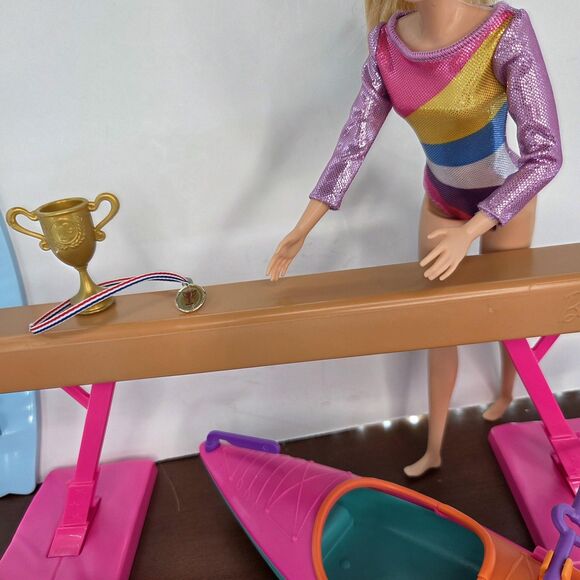Barbie Sports Accessories Lot Kayak Surfboard Balance Beam Paddle Trophy Mattel - Picture 3 of 15